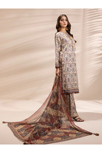Winter 3PC Printed Linen Suit with Custom Stitching