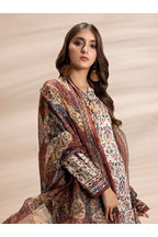 Winter 3PC Printed Linen Suit with Custom Stitching