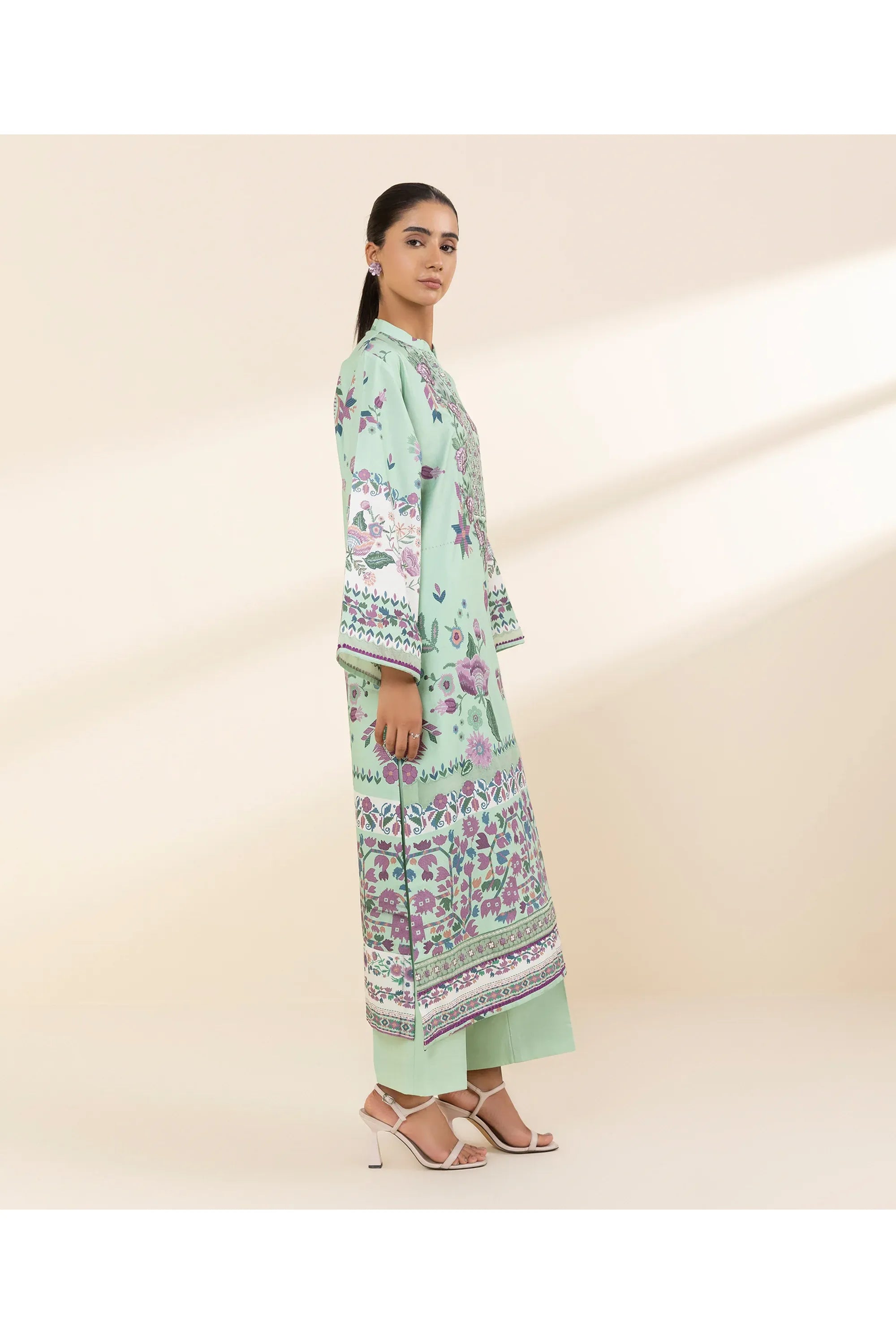 Winter 3PC Printed Khaddar Suit with Custom Stitching