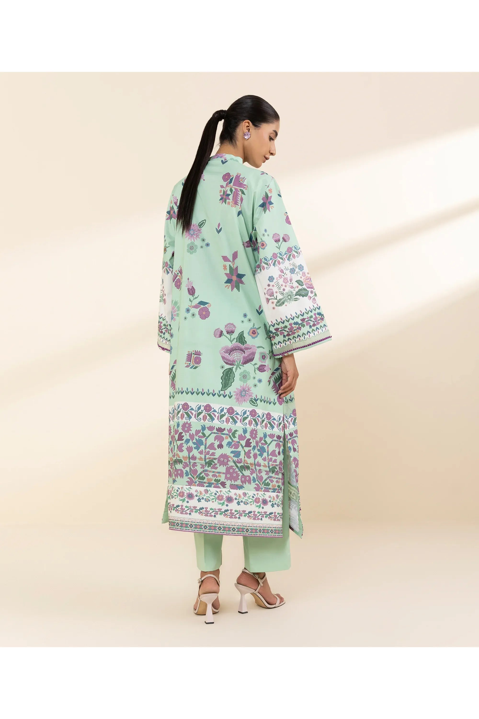 Winter 3PC Printed Khaddar Suit with Custom Stitching