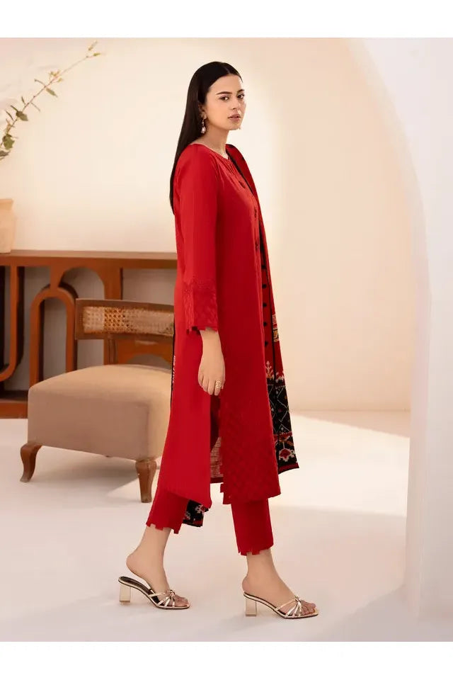 Pret 3Pc Embroidered Khaddar Suit
