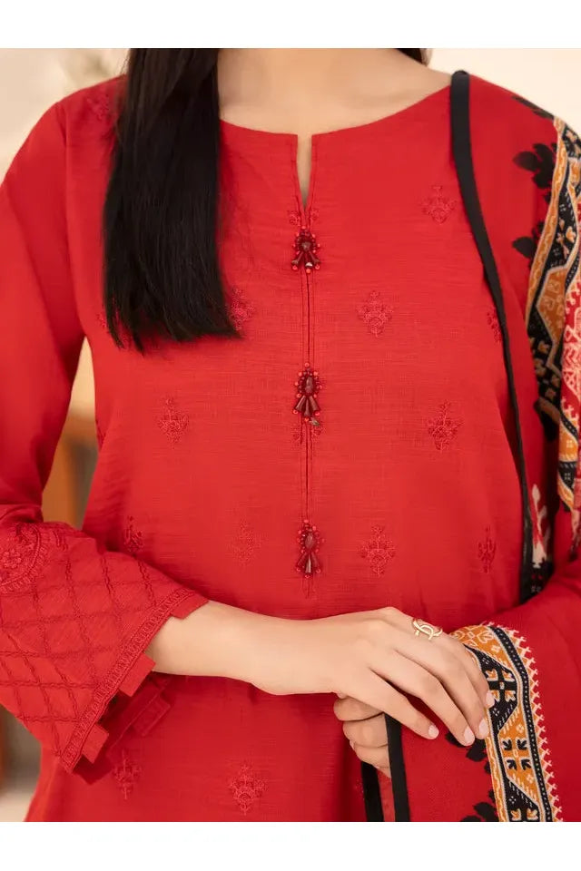 Pret 3Pc Embroidered Khaddar Suit