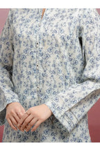 Grey & Blue Printed Lawn 3 Piece