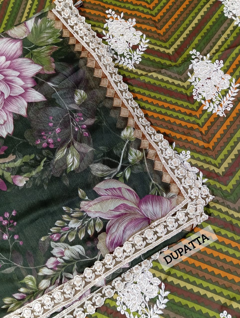 Digital Printed Lawn Embroidered Dress