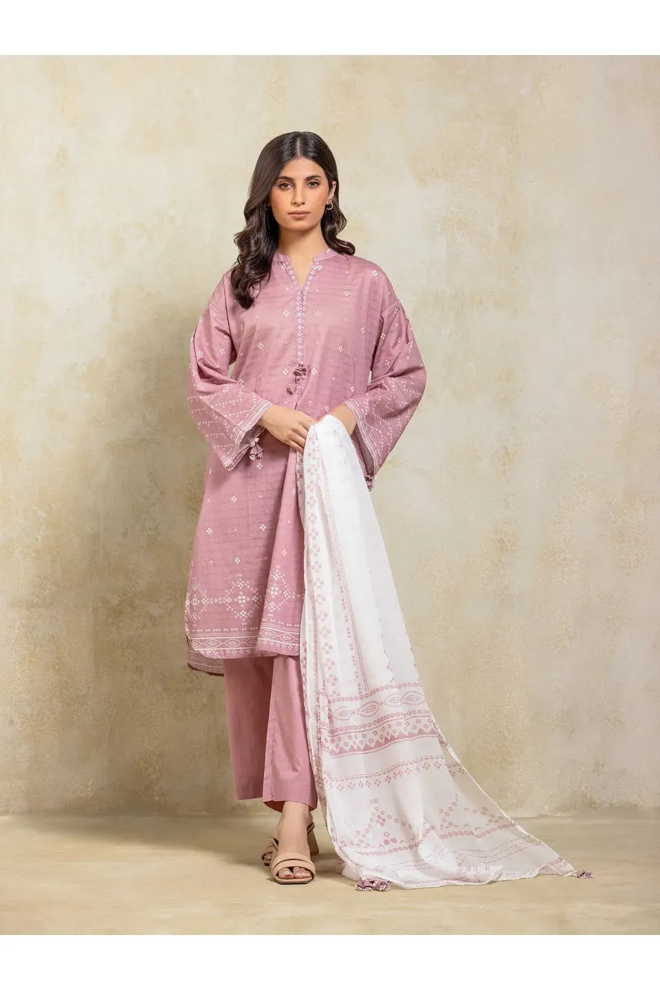 Pret 3Pc Printed Lawn Slub Suit
