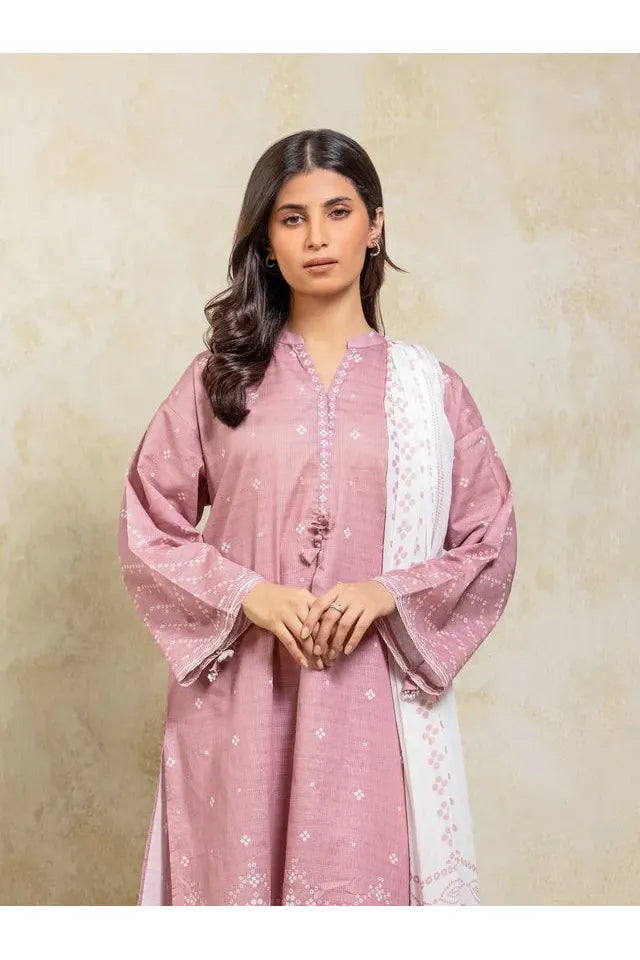 Pret 3Pc Printed Lawn Slub Suit