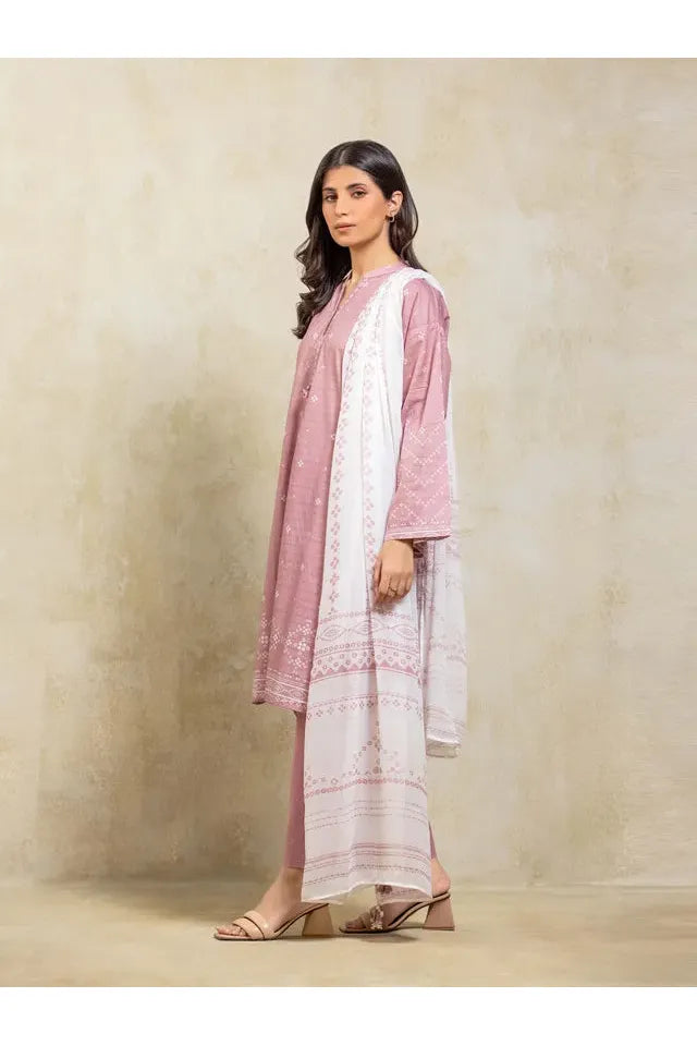 Pret 3Pc Printed Lawn Slub Suit