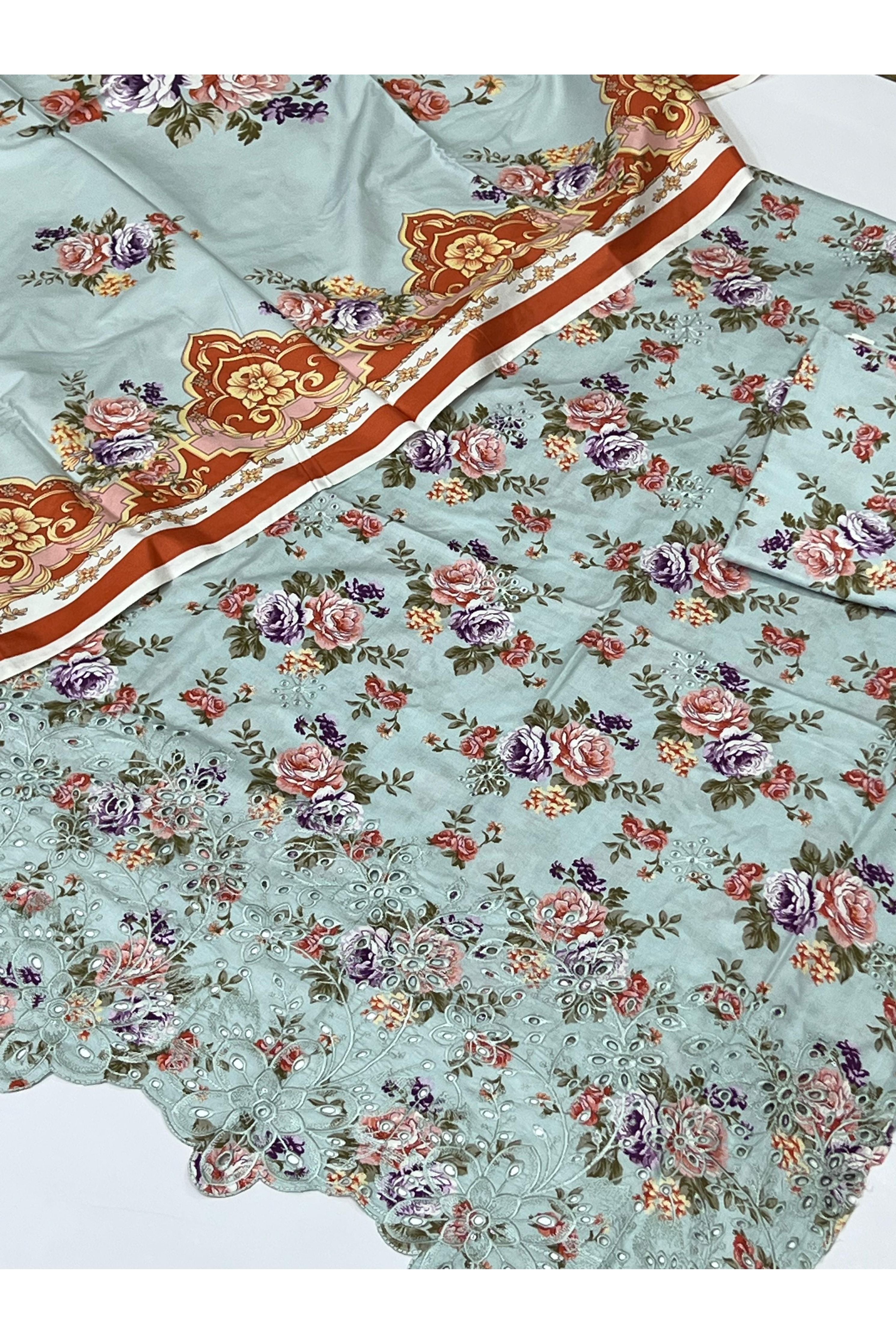 Daman Boring 3 Piece Linen Printed Suit with Custom Stitching
