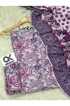 Winter 3PC Printed Linen Suit with Custom Stitching