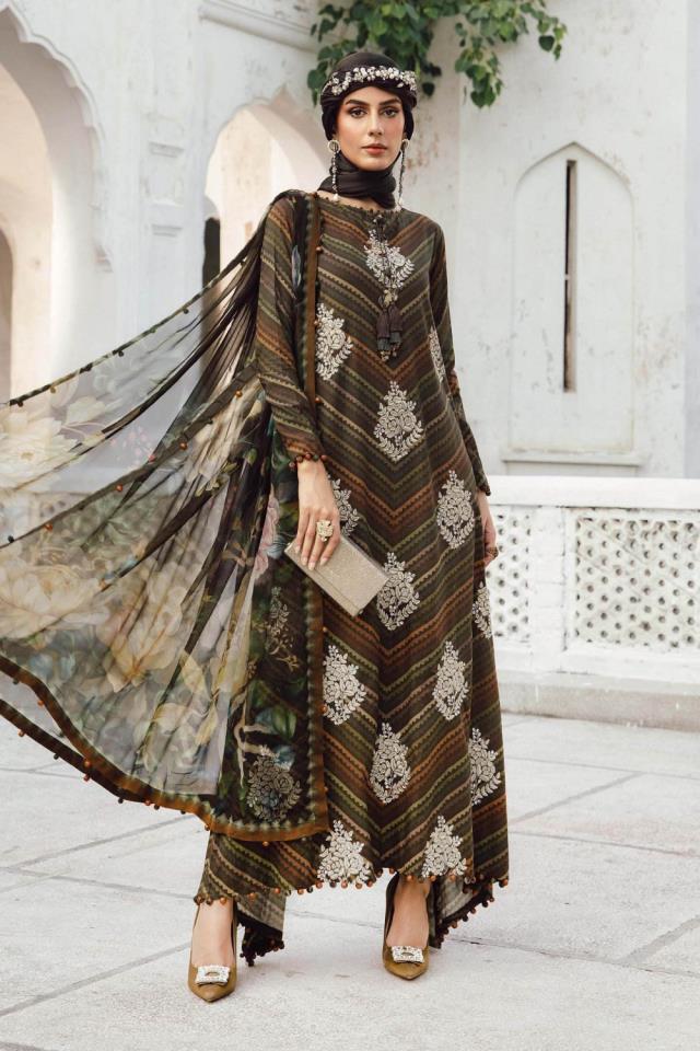 Digital Printed Lawn Embroidered Dress