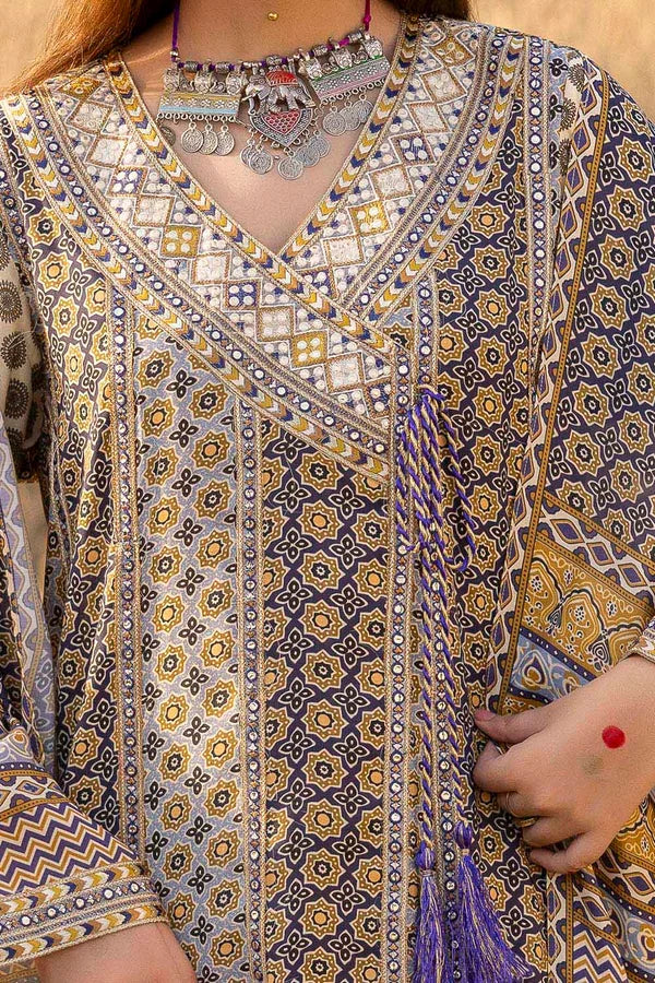 Winter 3PC Printed Khaddar Suit with Custom Stitching
