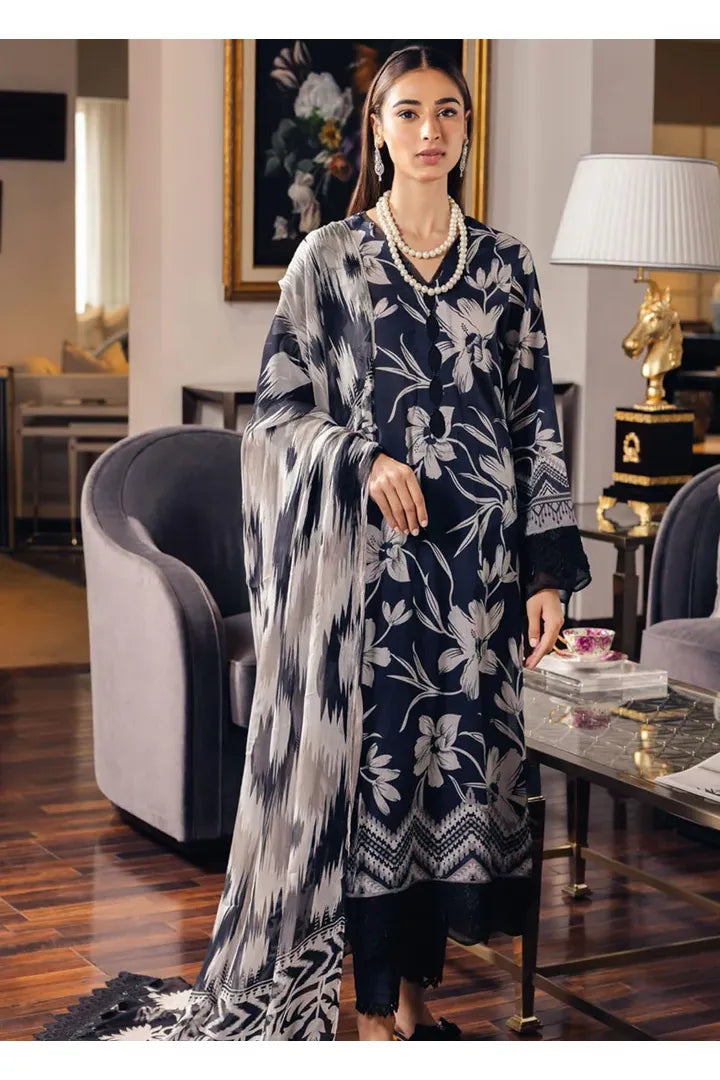 Winter 3PC Printed Khaddar Suit with Custom Stitching